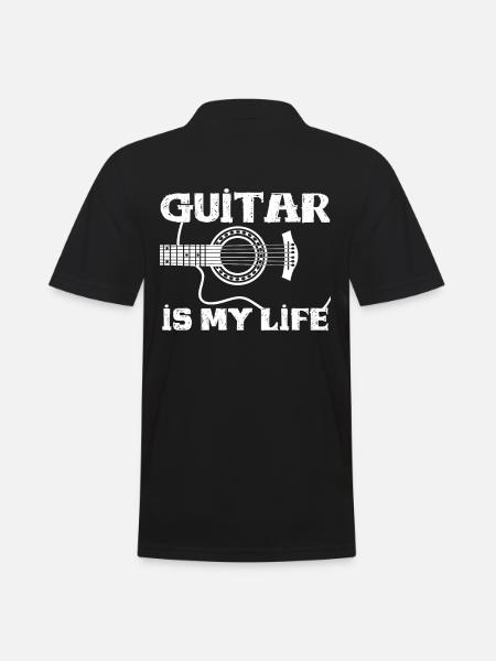 Gitarren - Männer Poloshirt - Schwarz