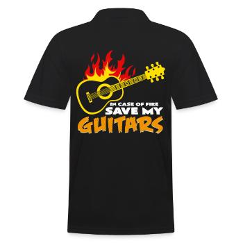 Gitarren - Männer Poloshirt - Schwarz - Hinten - Kai (181cm)