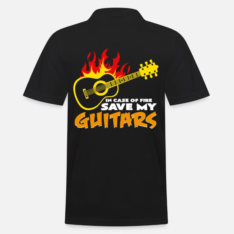 Gitarren - Männer Poloshirt - Schwarz