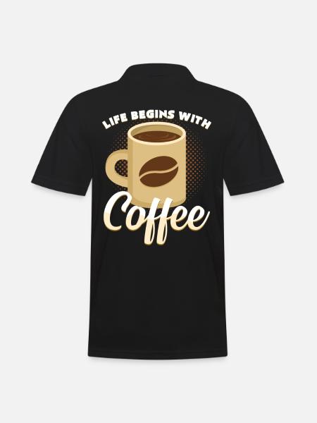 Kaffee - Männer Poloshirt - Schwarz