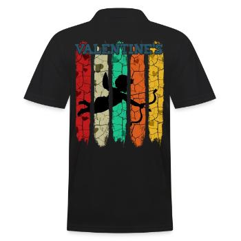 Cupidon de style rétro vintage | Cadeau Saint Valentin - Polo Homme - noir - Dos - Kai (181cm)