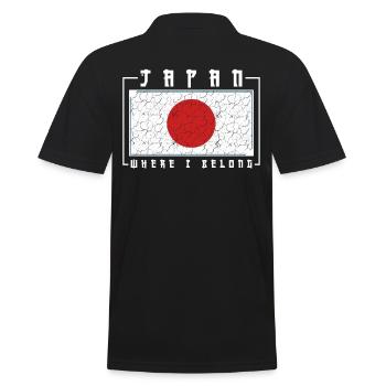 Japan - Männer Poloshirt - Schwarz - Hinten - Kai (181cm)