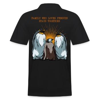 Penguin déclaration de la famille énonciations cadeau animal - Polo Homme - noir - Dos - Kai (181cm)