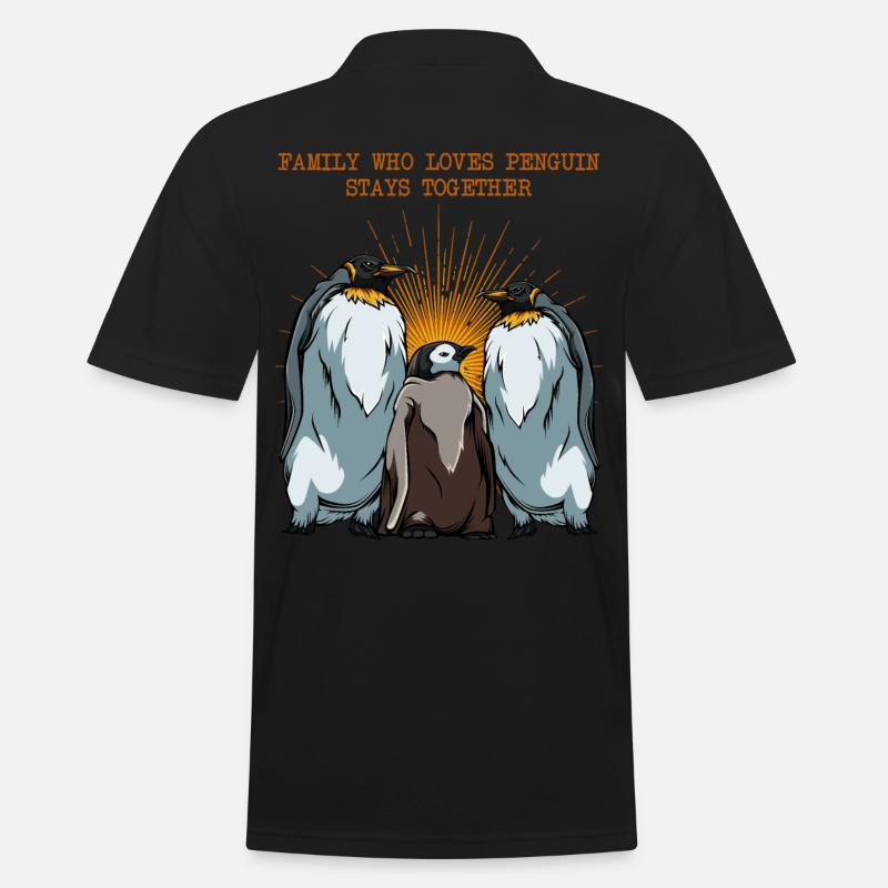 Pinguin Familie Statement Sprüche Tier Geschenk - Männer Poloshirt - Schwarz