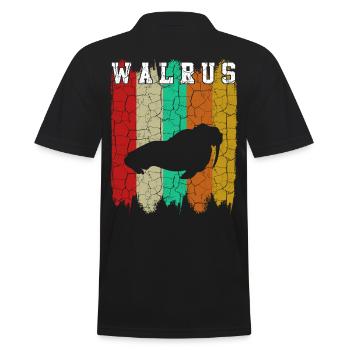 Walross - Männer Poloshirt - Schwarz - Hinten - Kai (181cm)