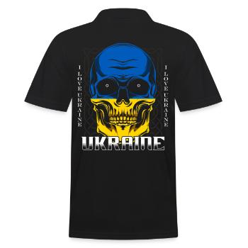Ukraine - Männer Poloshirt - Schwarz - Hinten - Kai (181cm)