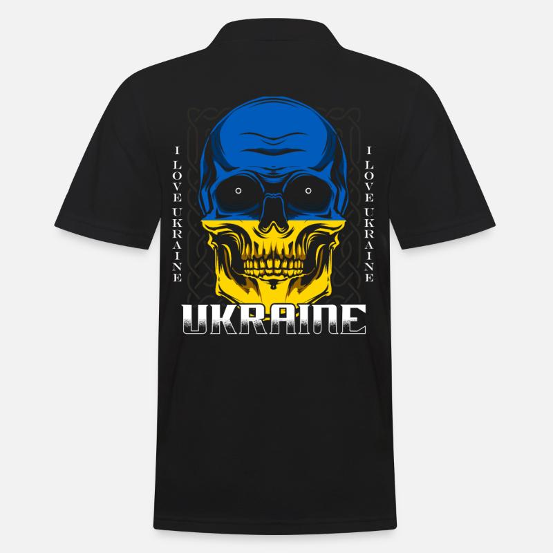 Ukraine - Männer Poloshirt - Schwarz