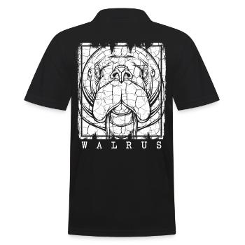 Walross - Männer Poloshirt - Schwarz - Hinten - Kai (181cm)