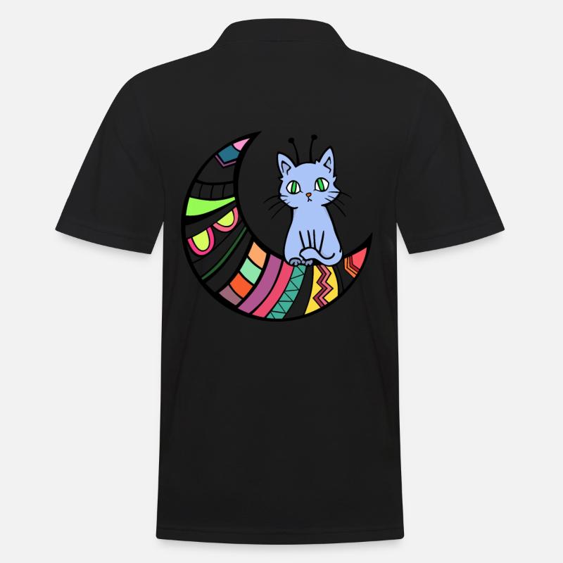 Alien Chat Alien Ufo cadeau - Polo Homme - noir