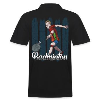 Badminton - Men's Polo Shirt - black - Back - Kai (181cm)