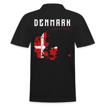 Dänemark - Männer Poloshirt - Schwarz - Hinten - Kai (181cm)