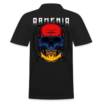 Armenischer Totenkopf Jerewan Sewan Geschenkidee - Männer Poloshirt - Schwarz - Hinten - Kai (181cm)