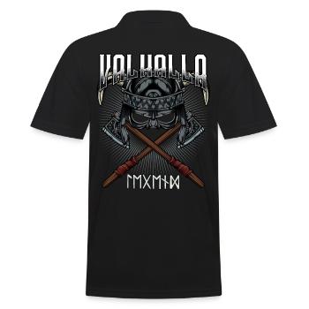 Valhalla Viking Äxte Helm Runen Walhall Geschenk - Männer Poloshirt - Schwarz - Hinten - Kai (181cm)