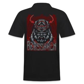 Wikinger - Männer Poloshirt - Schwarz - Hinten - Kai (181cm)