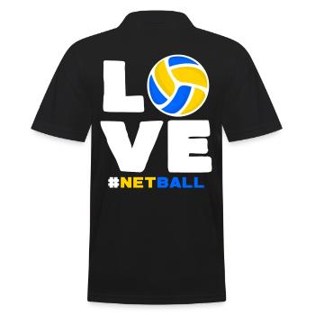 Netball - Men's Polo Shirt - black - Back - Kai (181cm)