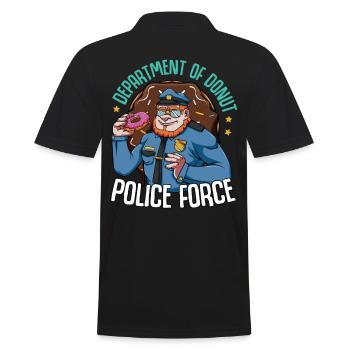 Donuts Polizei Polizist Zuckerguss Candy Geschenk - Männer Poloshirt - Schwarz - Hinten - Kai (181cm)