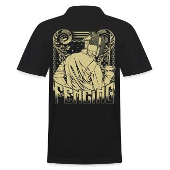 Vintage Retro Style Fechtsport Fechter Geschenk - Männer Poloshirt - Schwarz - Hinten - Kai (181cm)