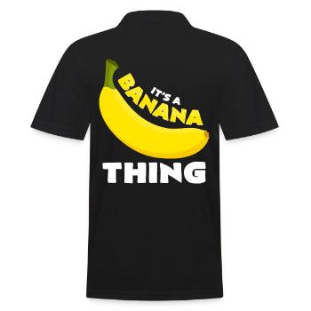 Bananen - Männer Poloshirt - Schwarz - Hinten - Kai (181cm)