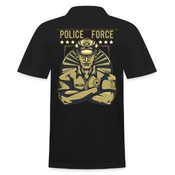police - Polo Homme - noir - Dos - Kai (181cm)