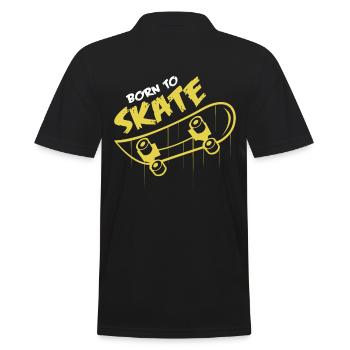 Skateboarder - Männer Poloshirt - Schwarz - Hinten - Kai (181cm)
