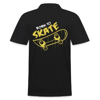 Born To Skate | Skateboard Statement Gift Idea - Men's Polo Shirt - black - Back - Kai (181cm)
