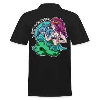 Meerjungfrauen - Männer Poloshirt - Schwarz - Hinten - Kai (181cm)