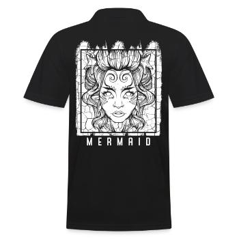 Meerjungfrauen - Männer Poloshirt - Schwarz - Hinten - Kai (181cm)