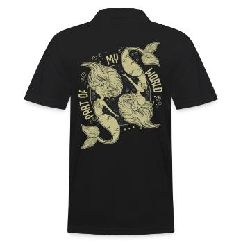 Meerjungfrauen - Männer Poloshirt - Schwarz - Hinten - Kai (181cm)