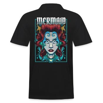 Meerjungfrauen - Männer Poloshirt - Schwarz - Hinten - Kai (181cm)