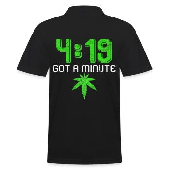 4:19 Vous avez une minute | Cadeau de feuille de cannabis - Polo Homme - noir - Dos - Kai (181cm)