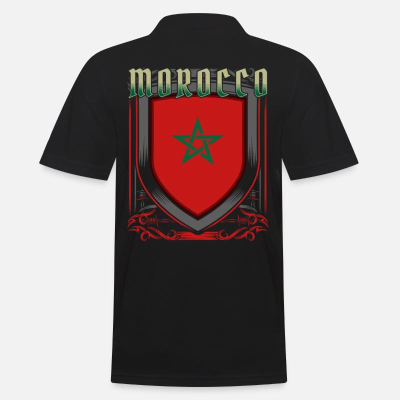 Marokko - Männer Poloshirt - Schwarz