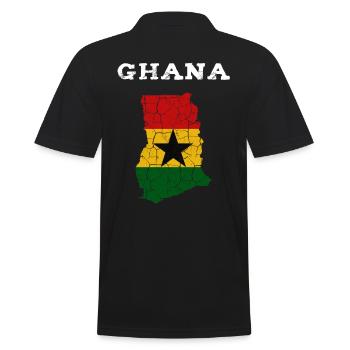 Ghana - Männer Poloshirt - Schwarz - Hinten - Kai (181cm)