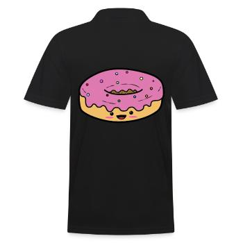 Donut - Männer Poloshirt - Schwarz - Hinten - Kai (181cm)