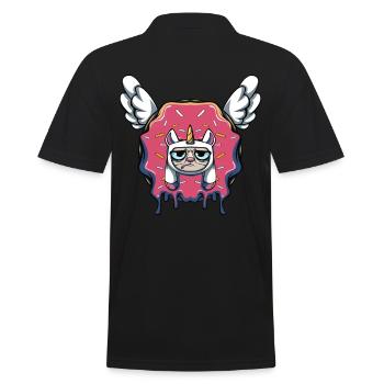 Donut chat licorne - Polo Homme - noir - Dos - Kai (181cm)