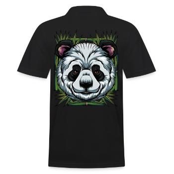 Pandabär - Männer Poloshirt - Schwarz - Hinten - Kai (181cm)