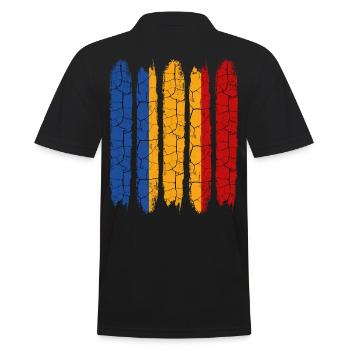 Trendy Tschad Modern Nationalfarben Geschenkidee - Männer Poloshirt - Schwarz - Hinten - Kai (181cm)
