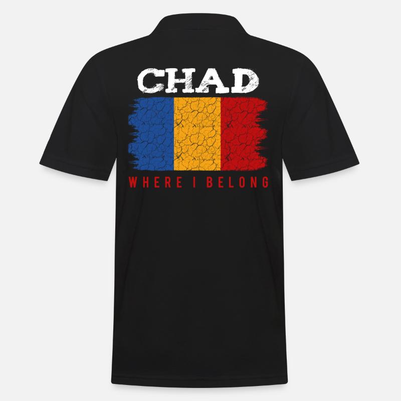 Tschad - Männer Poloshirt - Schwarz