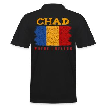Chad Where I Belong Statement Saying Gift - Men's Polo Shirt - black - Back - Kai (181cm)
