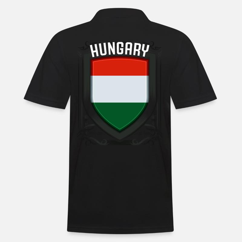 Ungarn - Männer Poloshirt - Schwarz