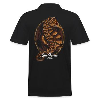 Seepferdchen - Männer Poloshirt - Schwarz - Hinten - Kai (181cm)