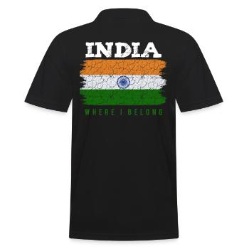 Indien - Männer Poloshirt - Schwarz - Hinten - Kai (181cm)
