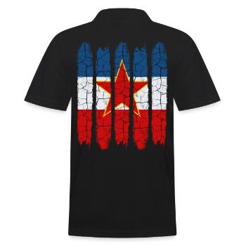 Cadeau tendance couleurs nationales de la Yougoslavie - Polo Homme - noir - Dos - Kai (181cm)