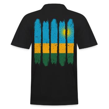 Ruanda - Männer Poloshirt - Schwarz - Hinten - Kai (181cm)