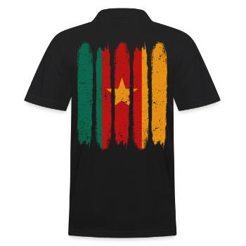 Kamerun - Männer Poloshirt - Schwarz - Hinten - Kai (181cm)