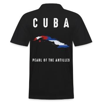 Kuba - Männer Poloshirt - Schwarz - Hinten - Kai (181cm)