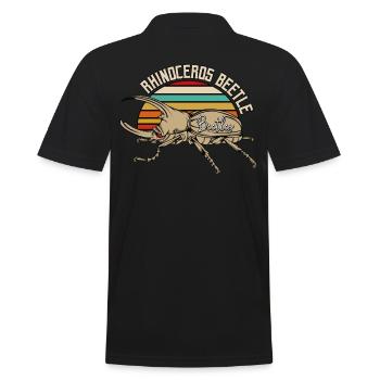 Cadeau vintage de style rétro beetle rhinocéros cool - Polo Homme - noir - Dos - Kai (181cm)