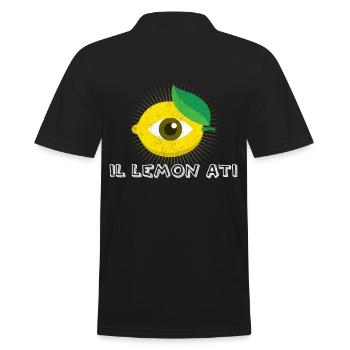 Cool Illuminati Zitrone Wortspiel Lustig Geschenk - Männer Poloshirt - Schwarz - Hinten - Kai (181cm)