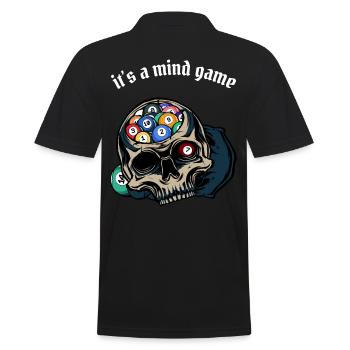 Billard - Männer Poloshirt - Schwarz - Hinten - Kai (181cm)
