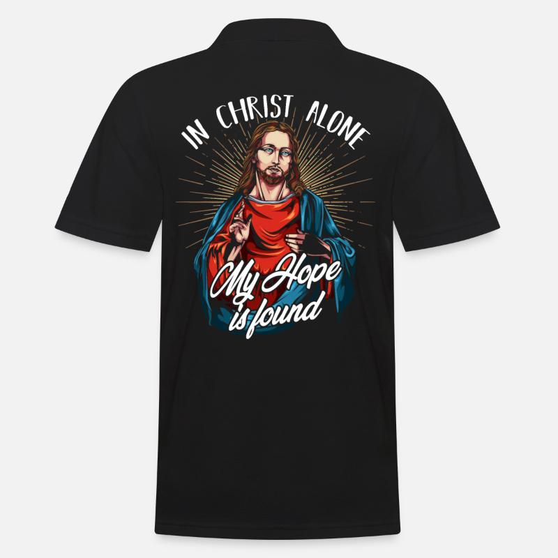 Jesus - Männer Poloshirt - Schwarz