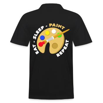 Malen - Männer Poloshirt - Schwarz - Hinten - Kai (181cm)